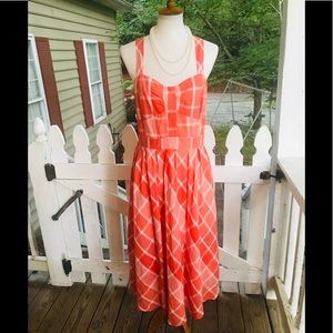 New Directions Plaid Maxi Sun Dress 10P